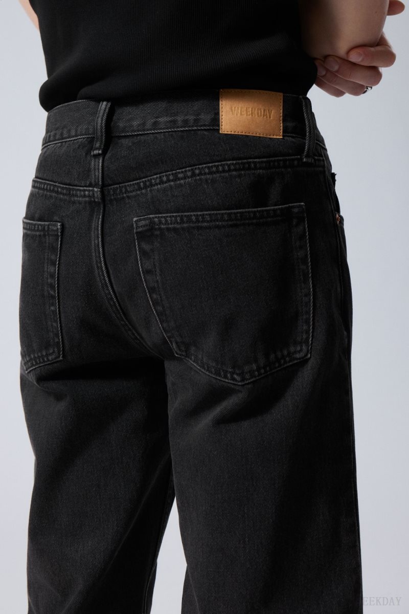 Weekday Klean Regular Straight Jeans Black | WARI7480