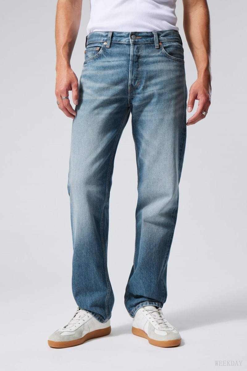 Weekday Klean Regular Straight Jeans Blue | TELK7742