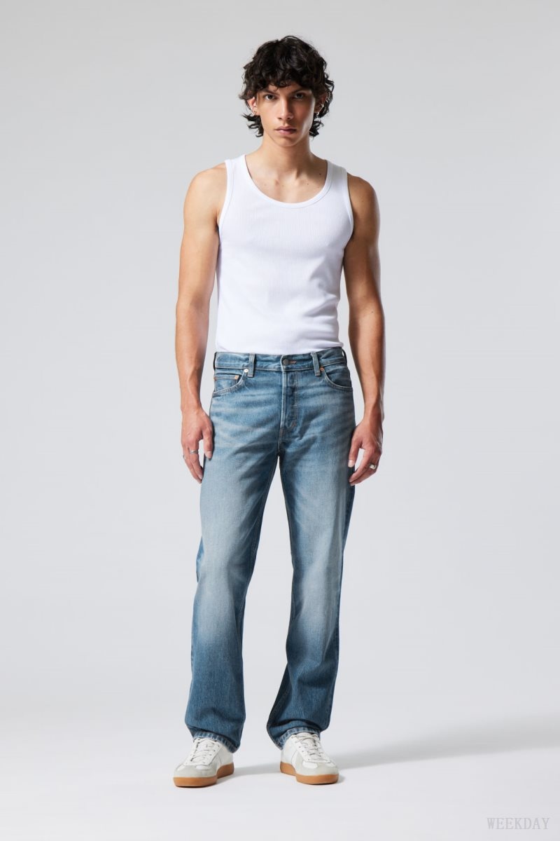 Weekday Klean Regular Straight Jeans Blue | TELK7742