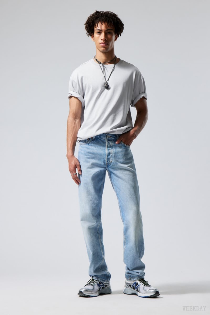 Weekday Klean Regular Straight Jeans Blue | NSYV4836