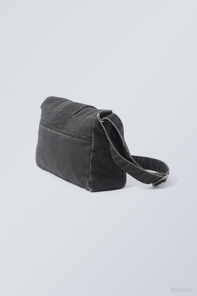 Weekday Kylie Denim Shoulder Bag Black | UPWY6257