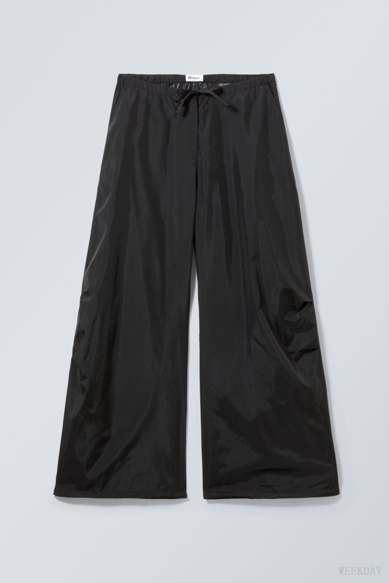 Weekday Leish Parachute Trousers Black | VDKD7384