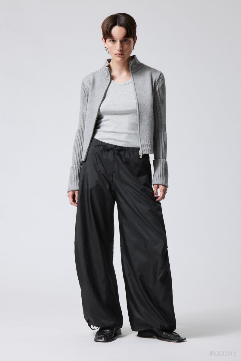 Weekday Leish Parachute Trousers Black | VDKD7384