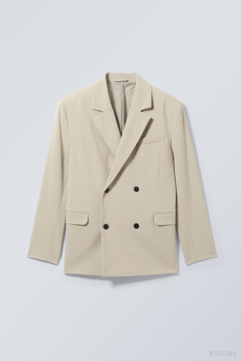 Weekday Leo Blazer Beige | JMYS9904