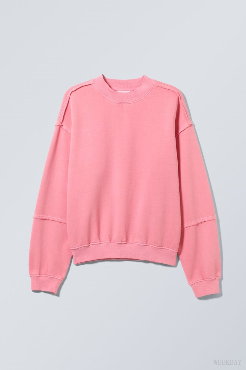 Weekday Liam Sweatshirt Pink | FTEE1518