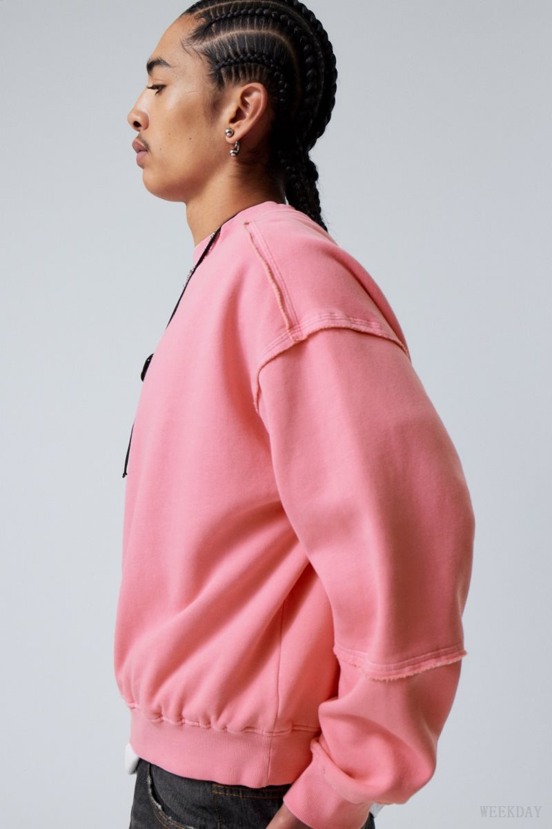 Weekday Liam Sweatshirt Pink | FTEE1518