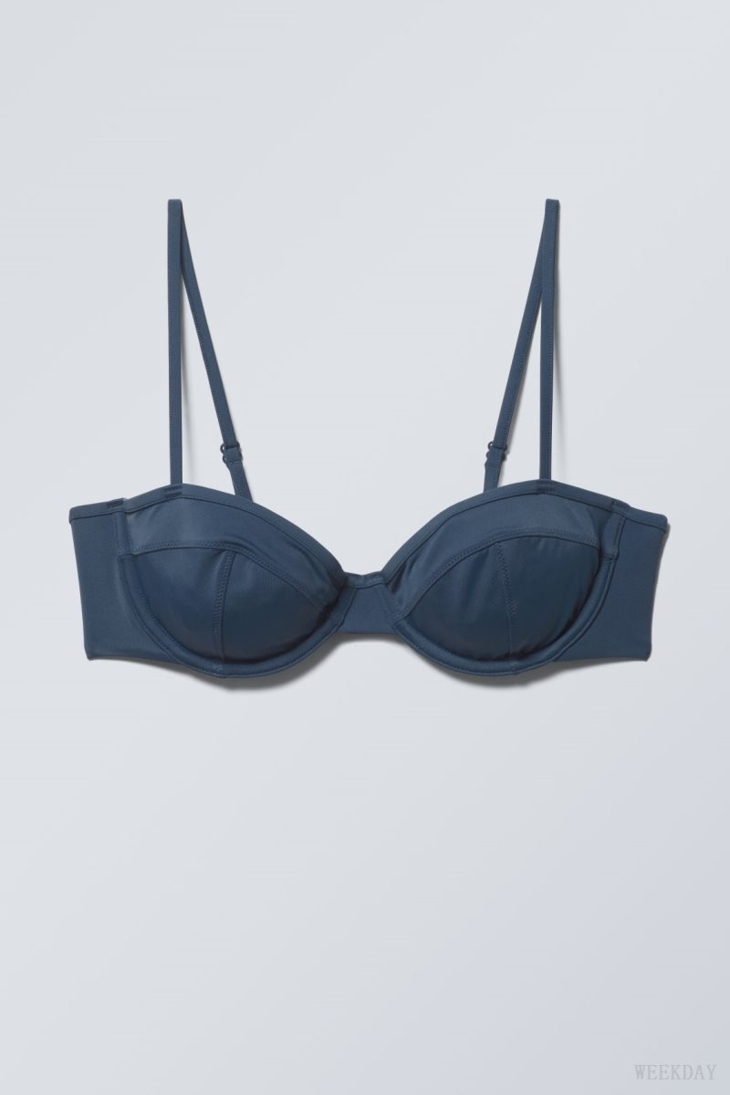 Weekday Low Wire Bikini Top Navy | EARB6115