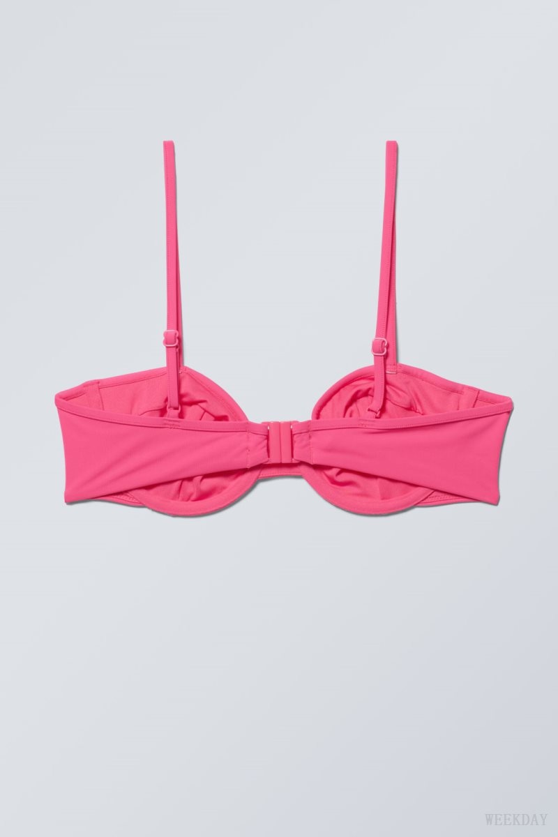 Weekday Low Wire Bikini Top Pink | KFVJ7784