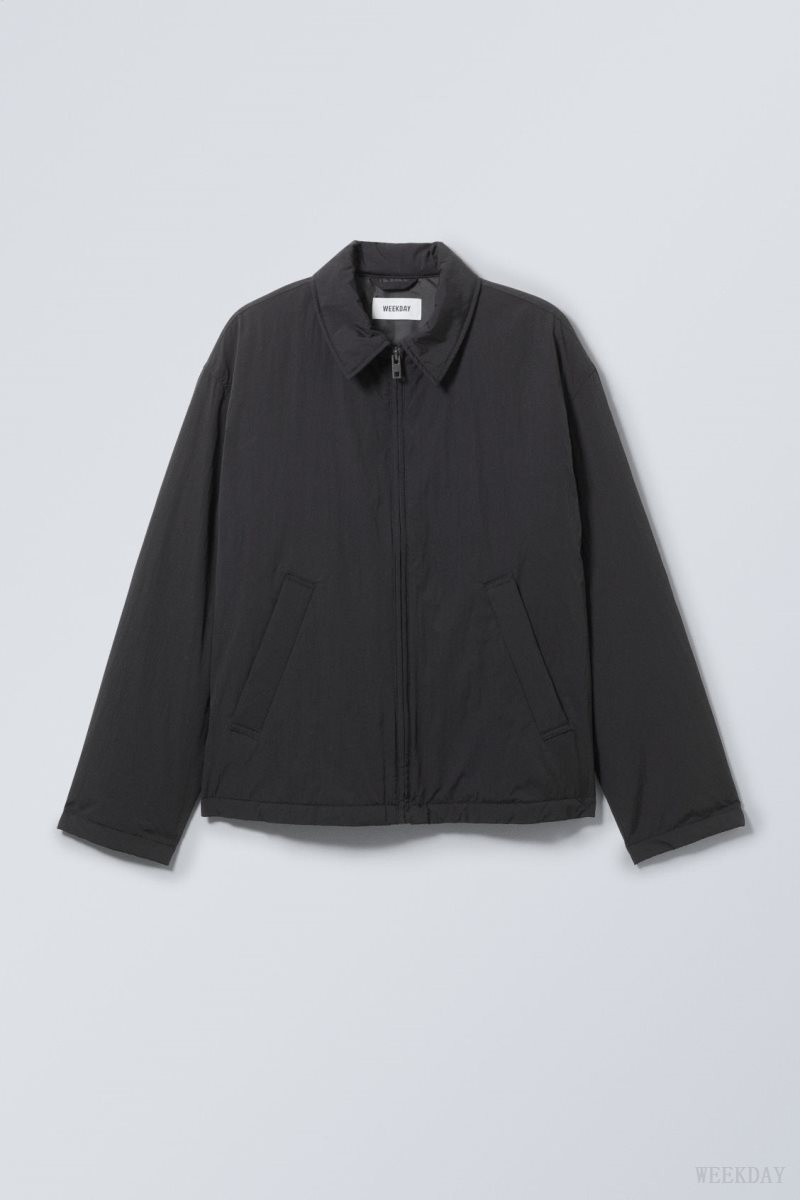 Weekday Martin Nylon Jacket Black | JQSZ6619