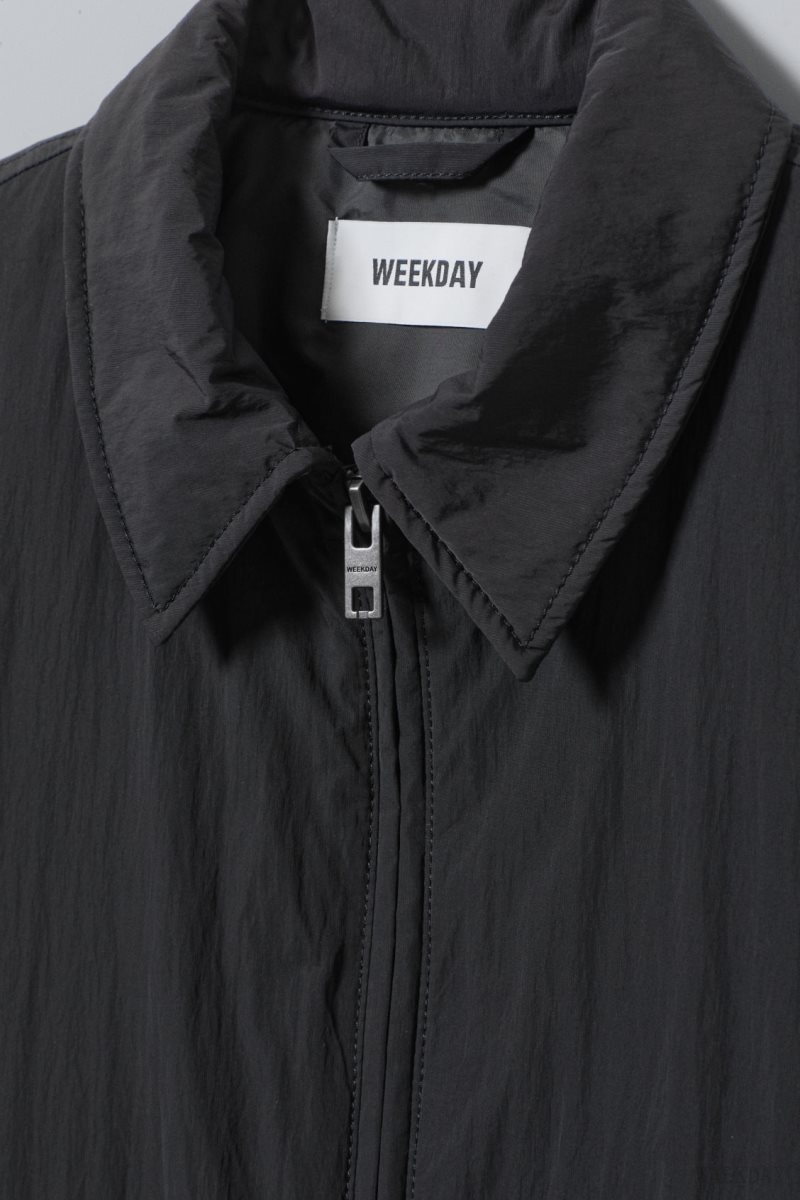 Weekday Martin Nylon Jacket Black | JQSZ6619