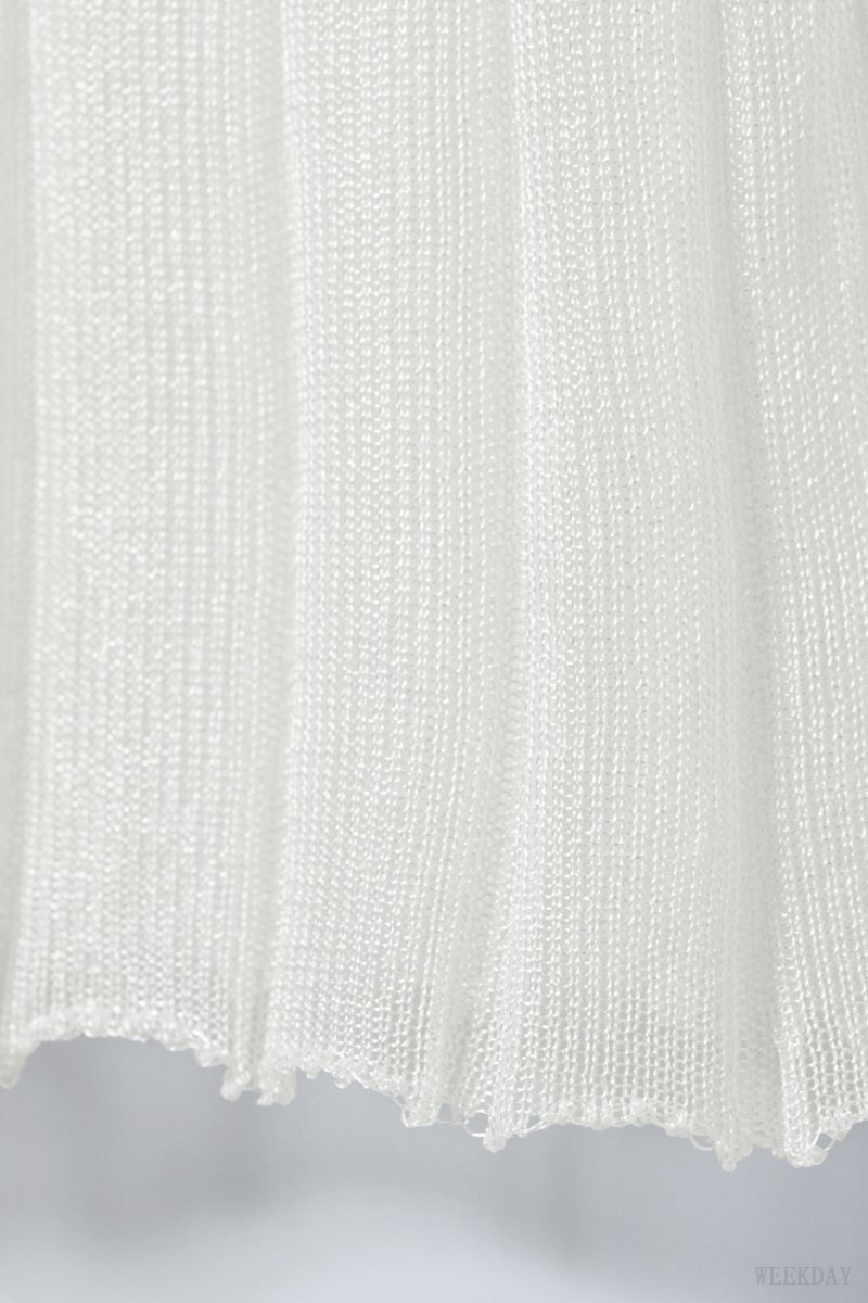 Weekday Mary Sheer Knitted Sweater White | DNXI8665