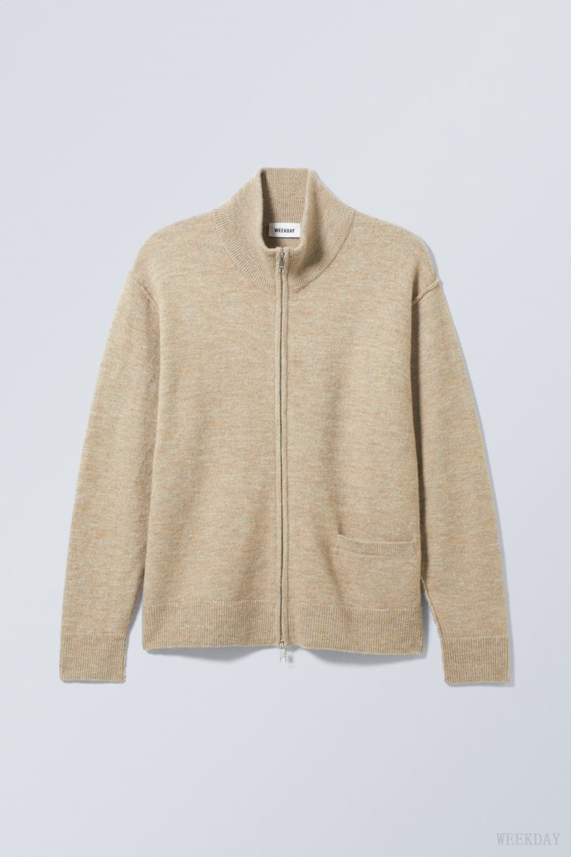 Weekday Mattias Regular Cardigan Beige | UKIX9745