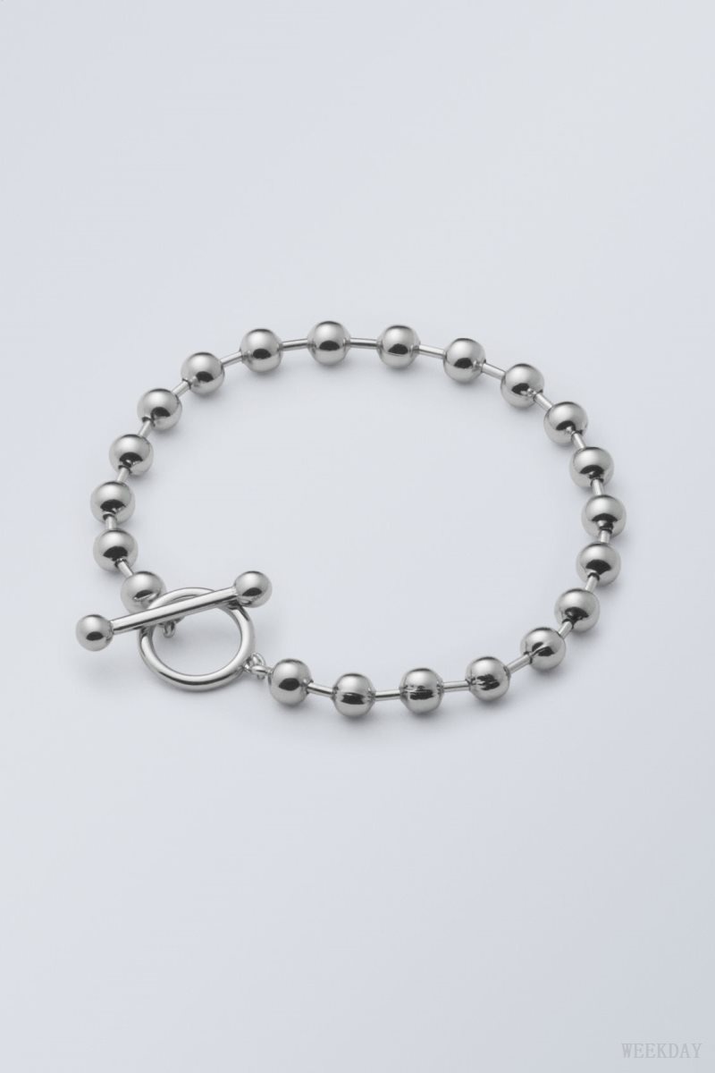 Weekday Metal Ball Bracelet Silver | GZVY7507