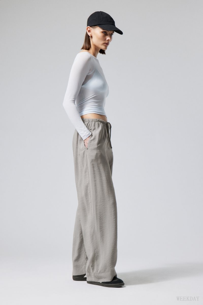 Weekday Mia Structured Trousers Grey | BJXC5990