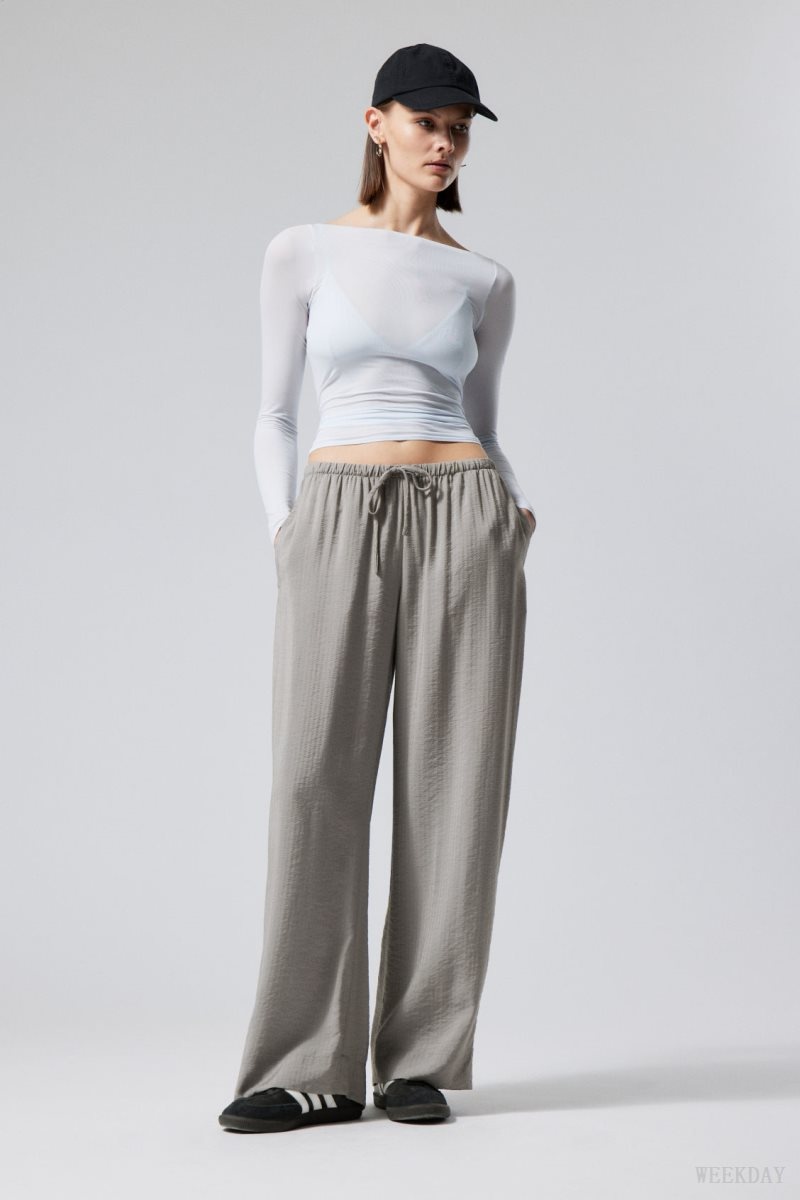 Weekday Mia Structured Trousers Grey | BJXC5990