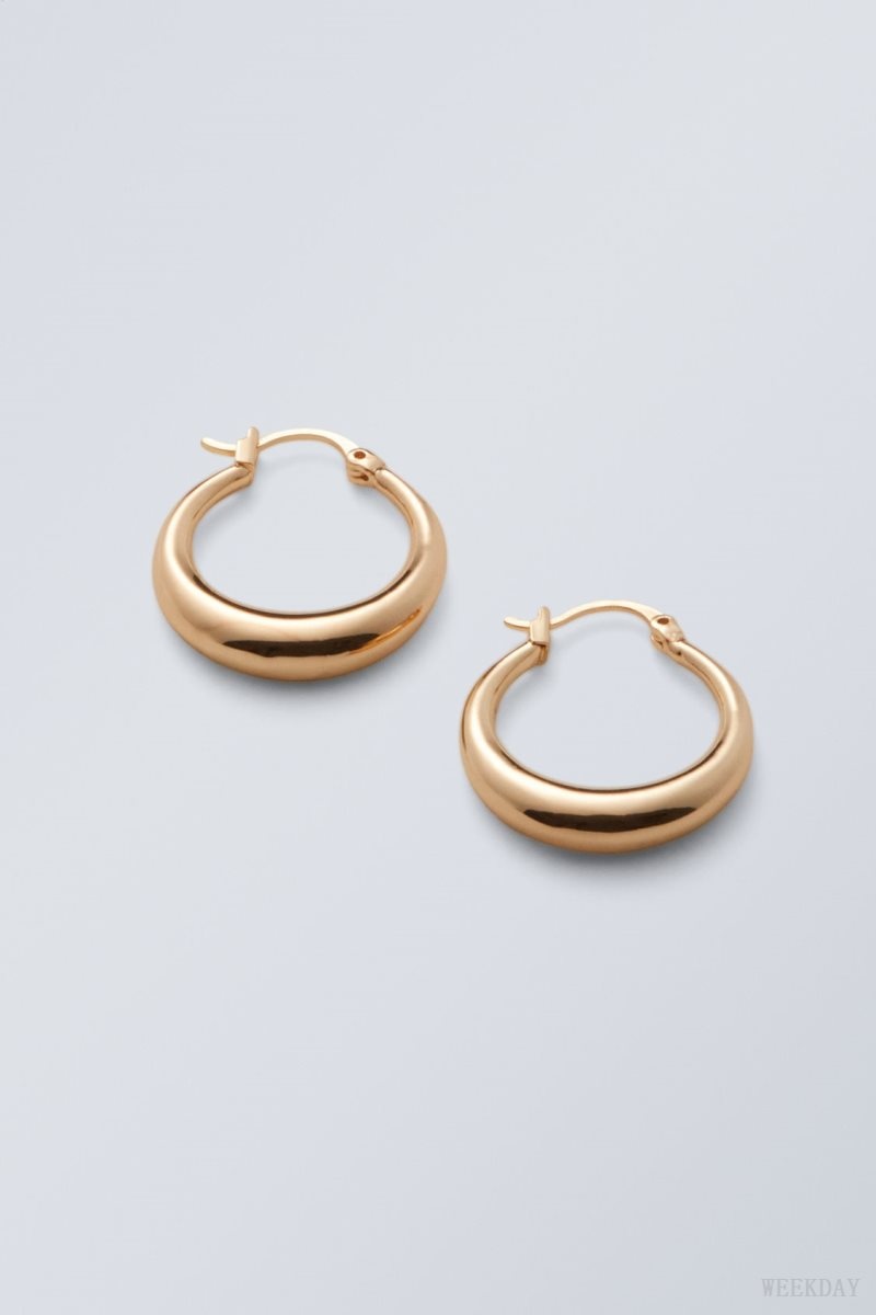 Weekday Mija Hoop Earrings Golden | EESV2776