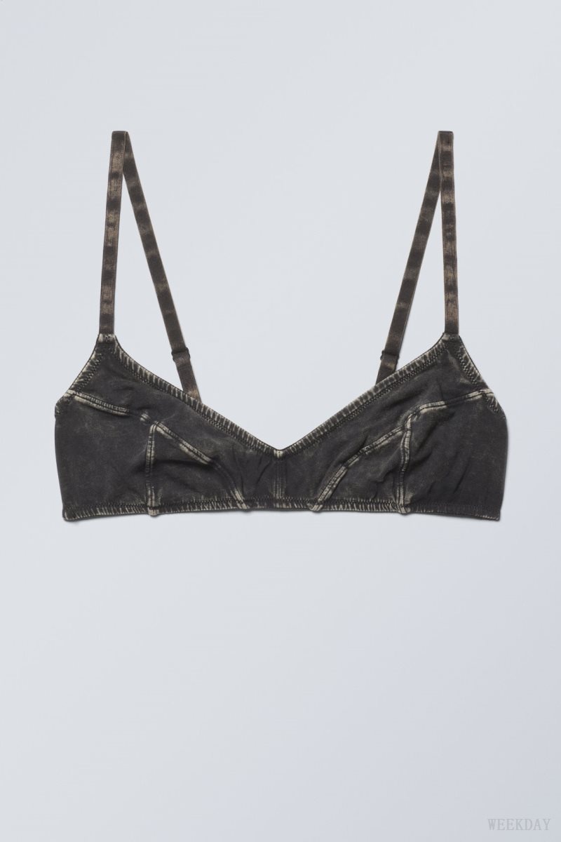 Weekday Miley Washed Cotton Bra Bra Black | PRKW8314