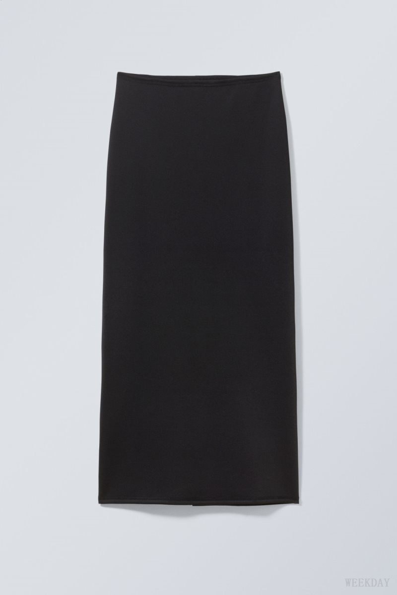 Weekday Minimal Long Skirt Black | AWDX0732