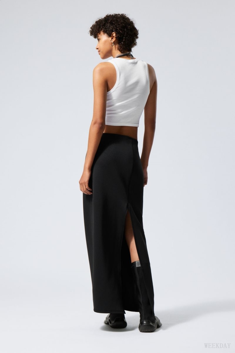 Weekday Minimal Long Skirt Black | AWDX0732