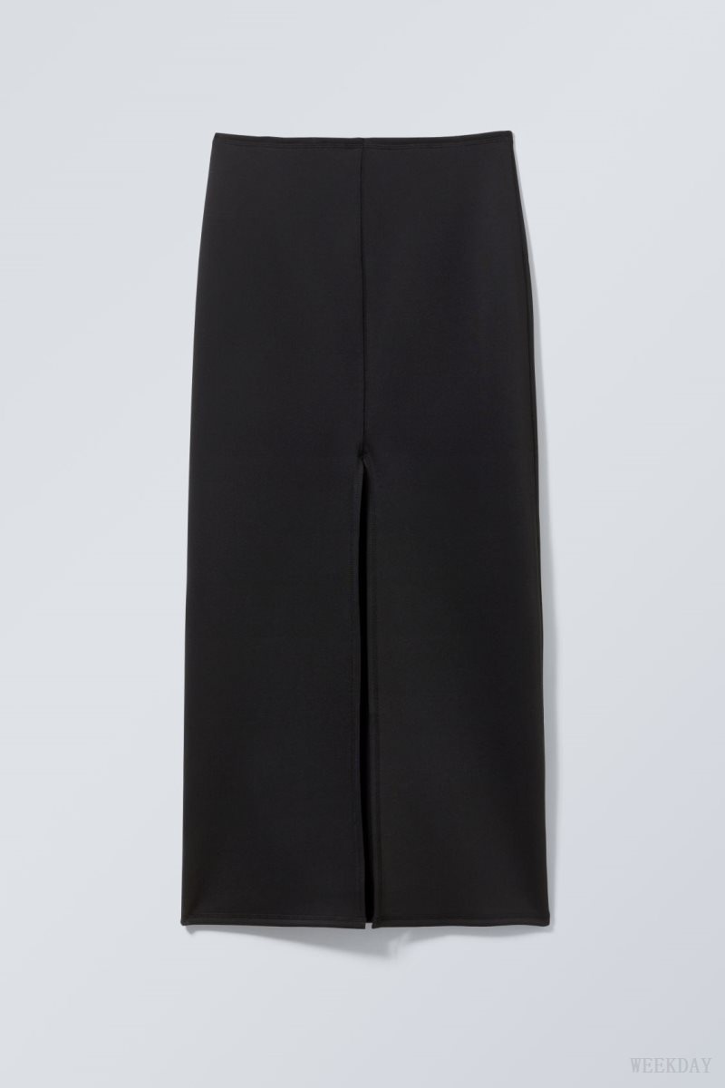 Weekday Minimal Long Skirt Black | AWDX0732