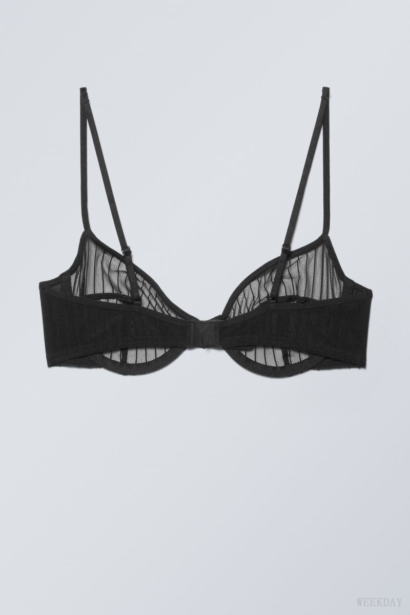 Weekday Molly Underwire Bra Bra Black Stripes | HCSS7989