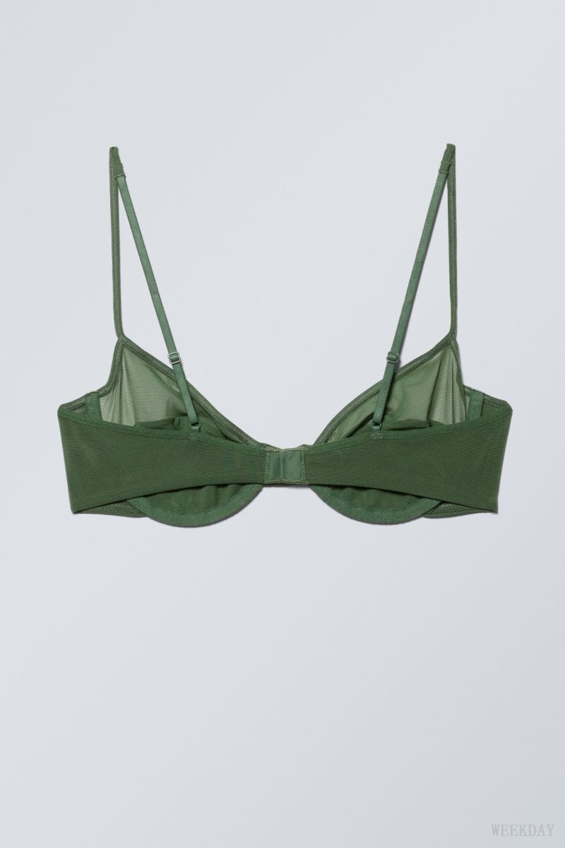 Weekday Molly Underwire Bra Bra Dark Green | IVLB6942