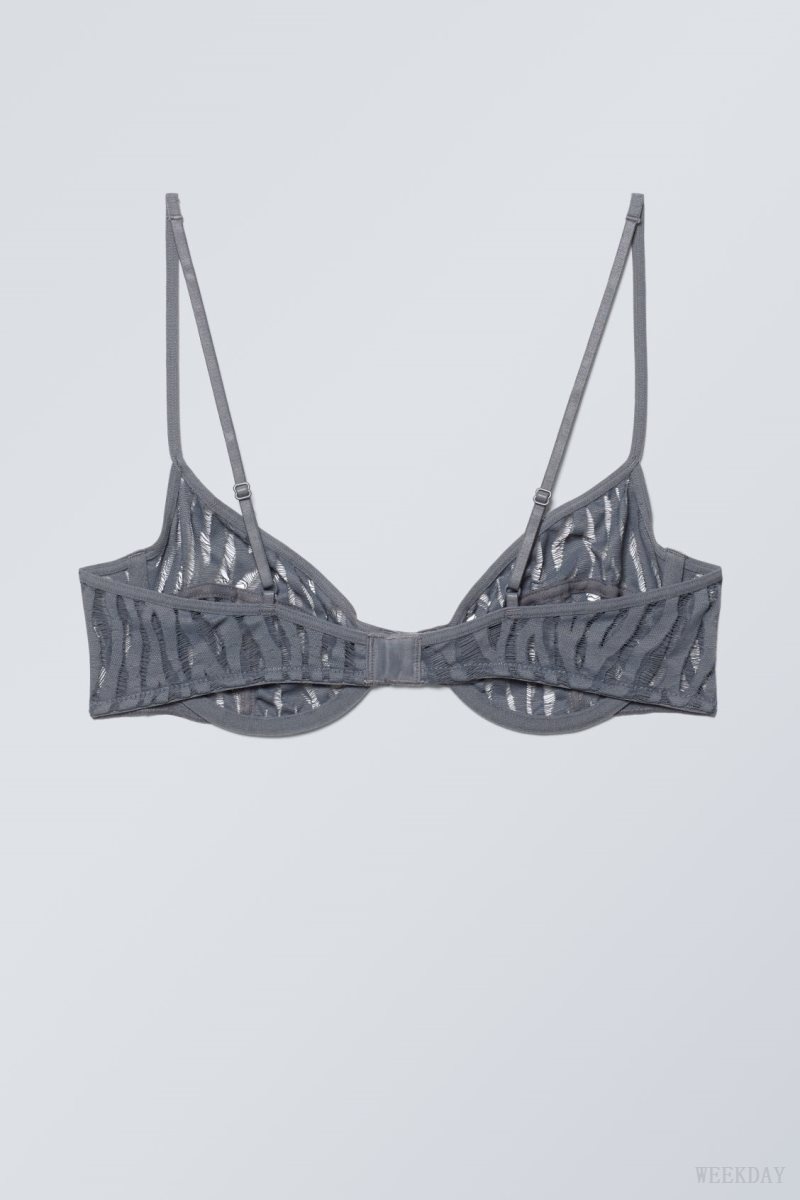 Weekday Molly Underwire Bra Bra Dark Grey | XGWK2703