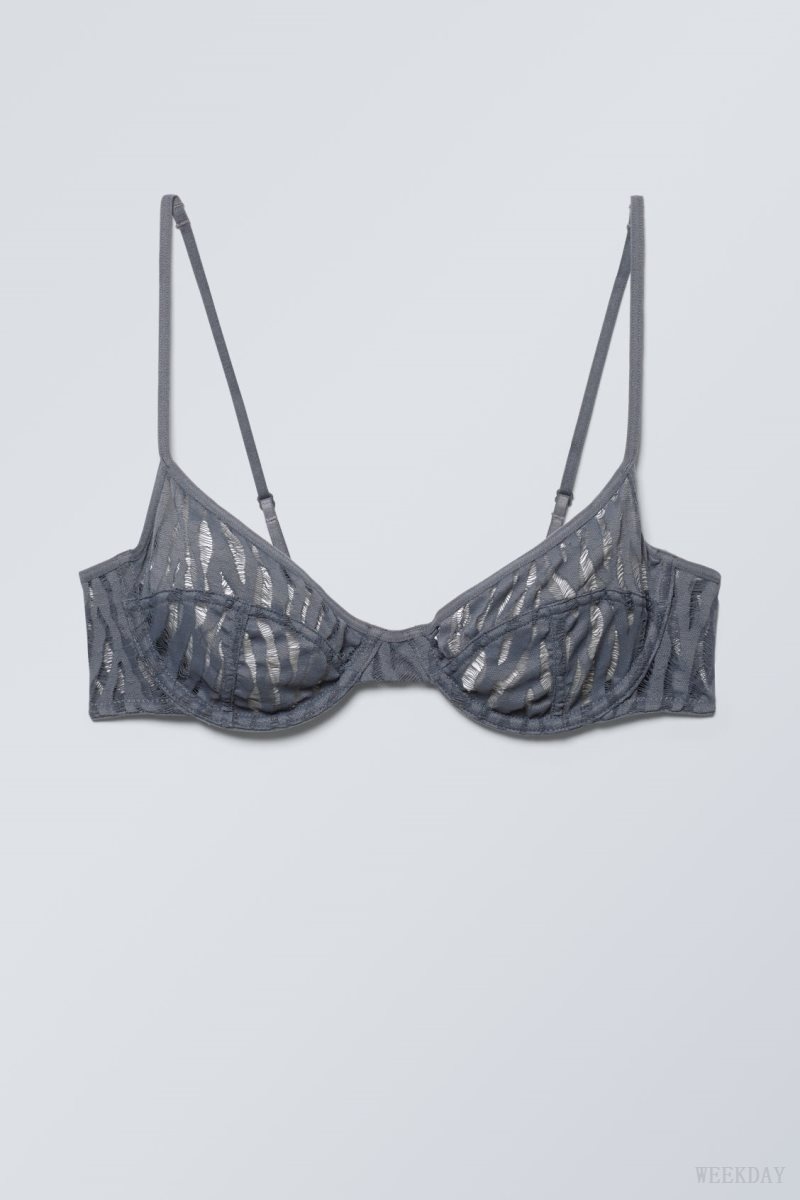 Weekday Molly Underwire Bra Bra Dark Grey | XGWK2703