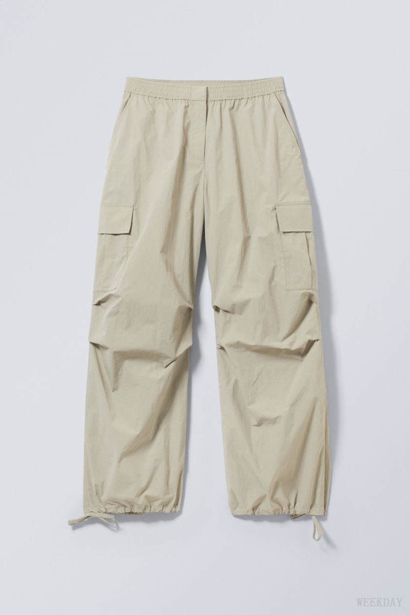 Weekday Nila Parachute Trousers Dusty Mole | PGFI7887