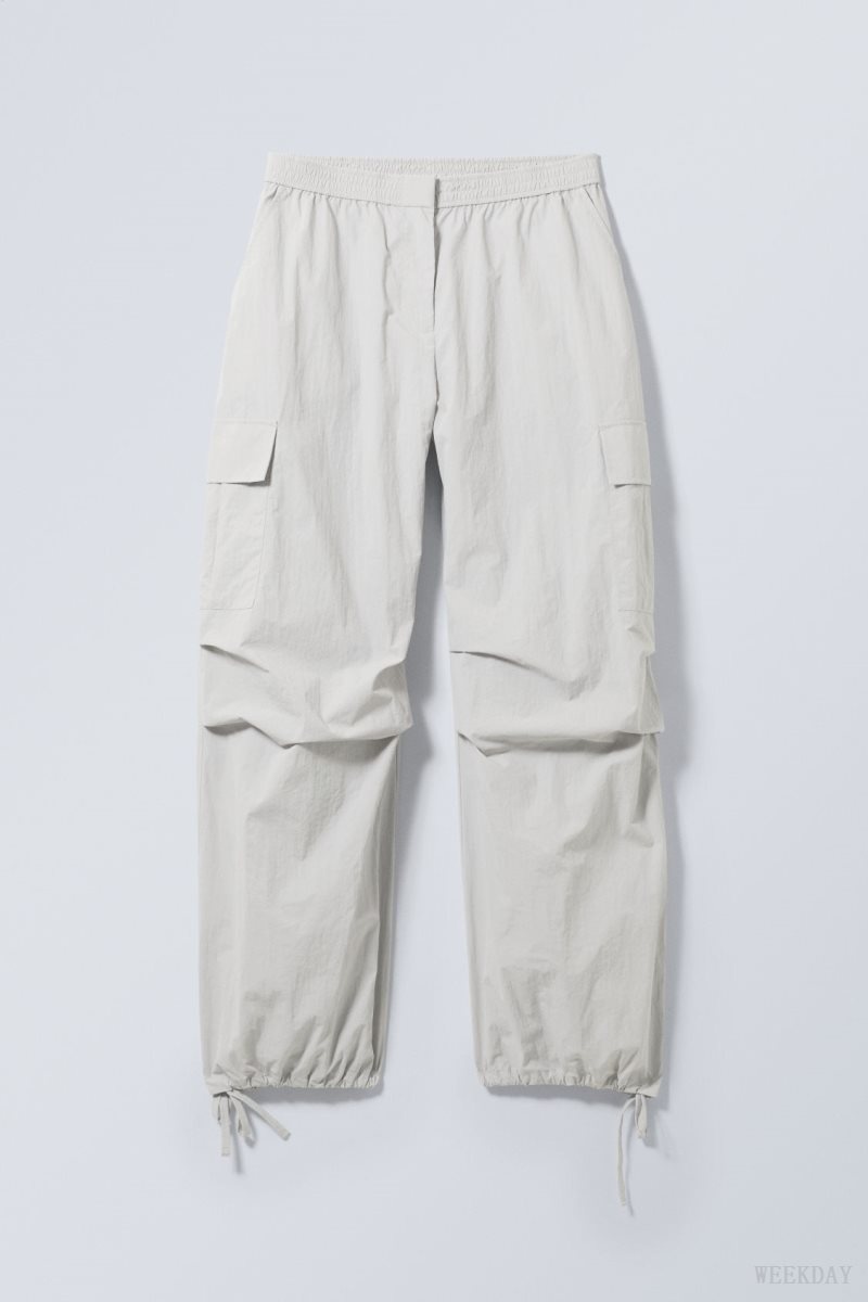 Weekday Nila Parachute Trousers Grey | BBMU8030