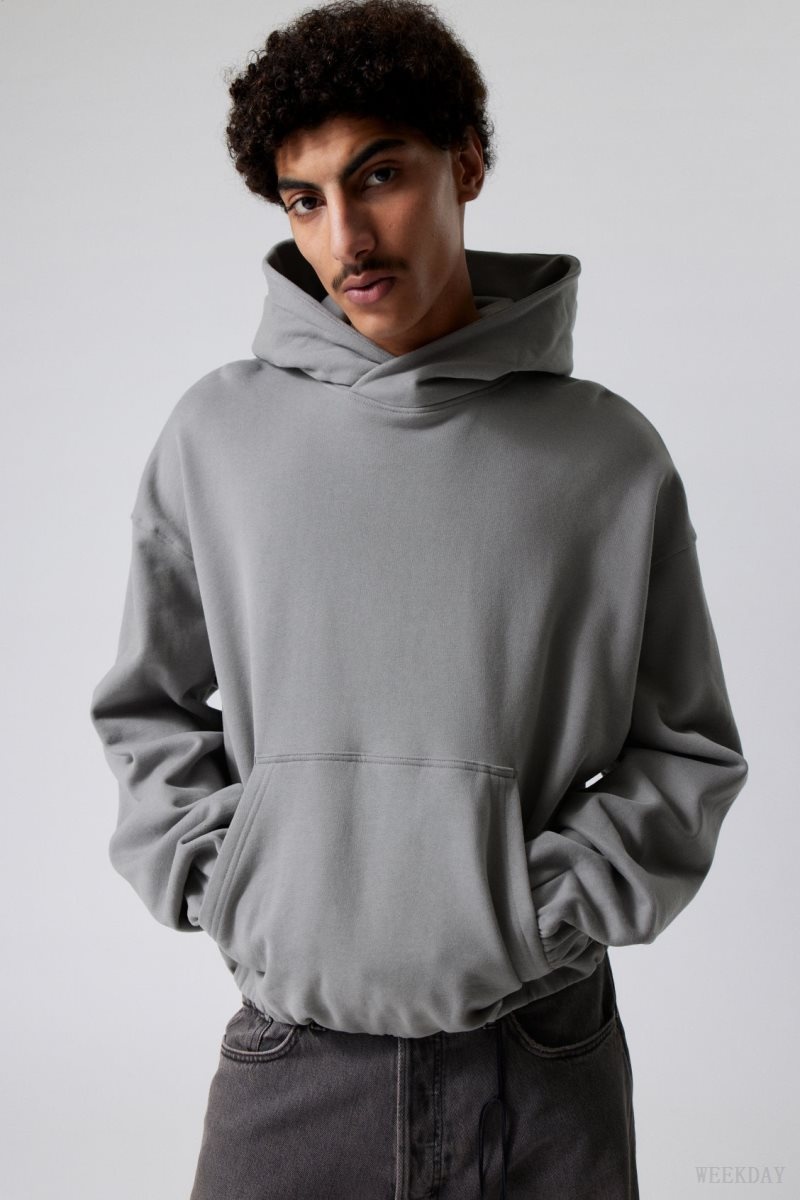 Weekday Nolan Boxy Hoodie Grey | FOLB1730