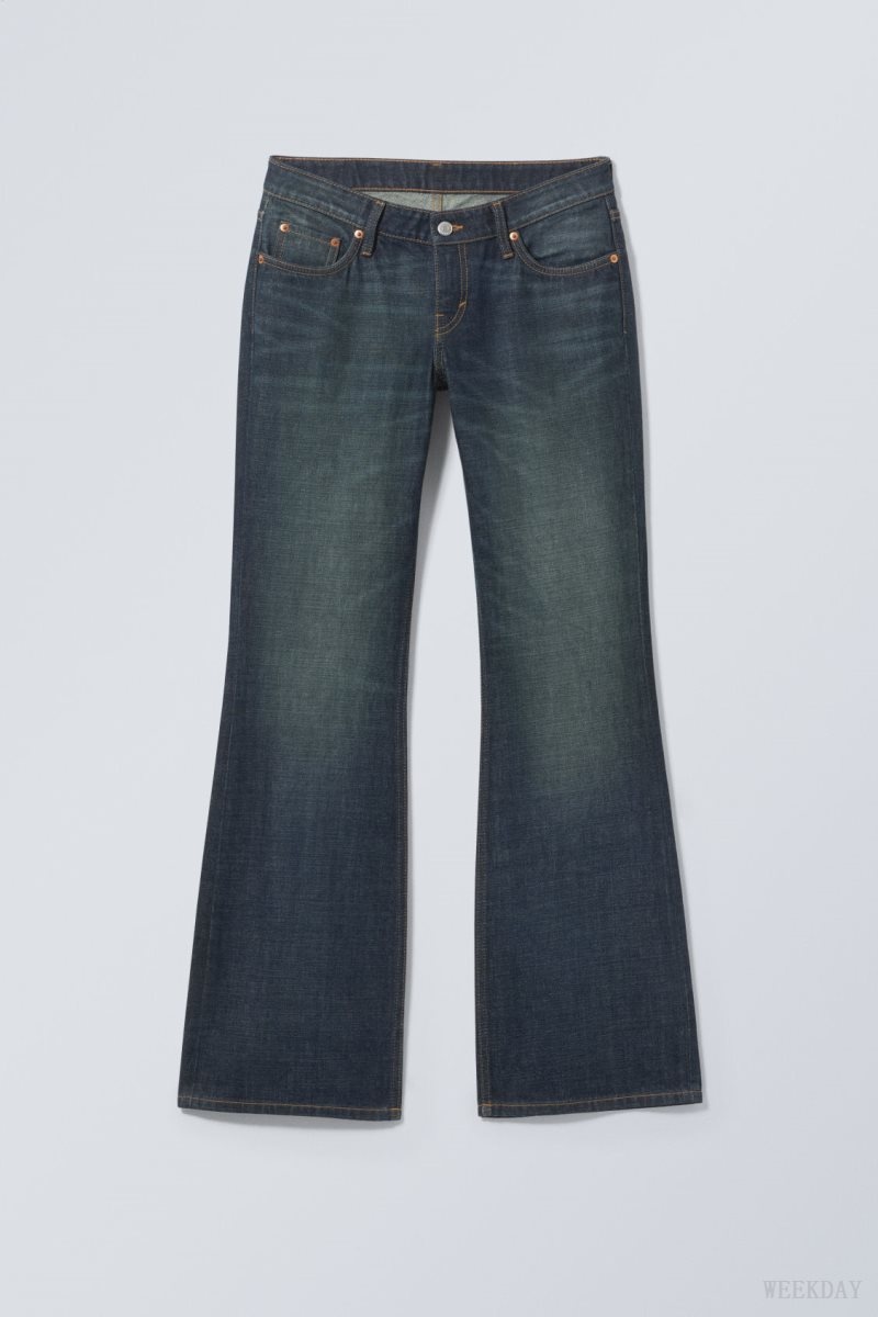 Weekday Nova Low Slim Bootcut Jeans Blue | GTFJ5621