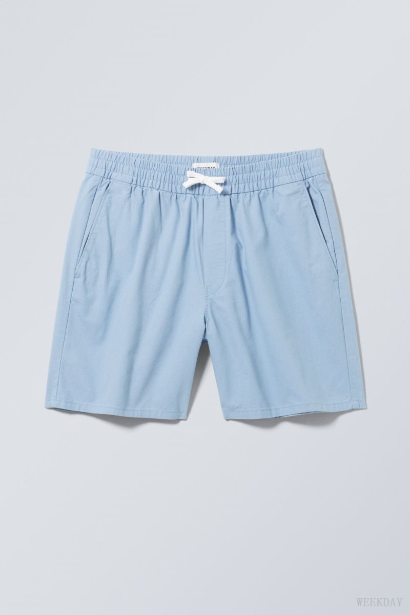 Weekday Olsen Regular Shorts Light Blue | XLIQ0552