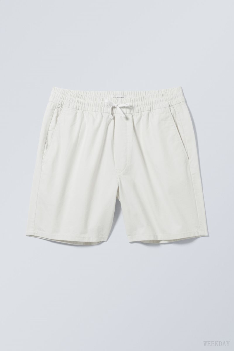 Weekday Olsen Regular Shorts White | UYZZ7059