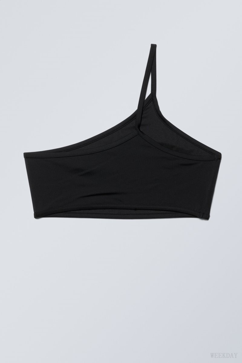 Weekday One-Shoulder Bikini Top Black | WPYR8185