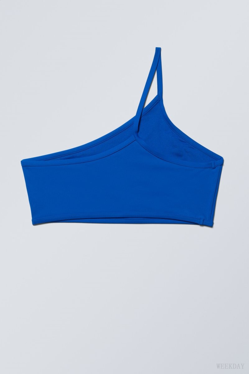 Weekday One-Shoulder Bikini Top Blue | QHUZ7998