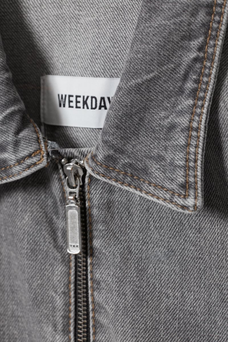 Weekday Ontario Denim Zip Jacket Grey | NDRH6653