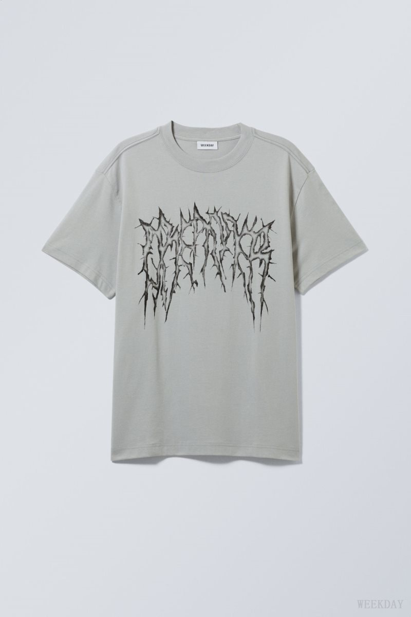 Weekday Oversized Graphic Printed T-shirt Spikey Dreamer | HRRK3984