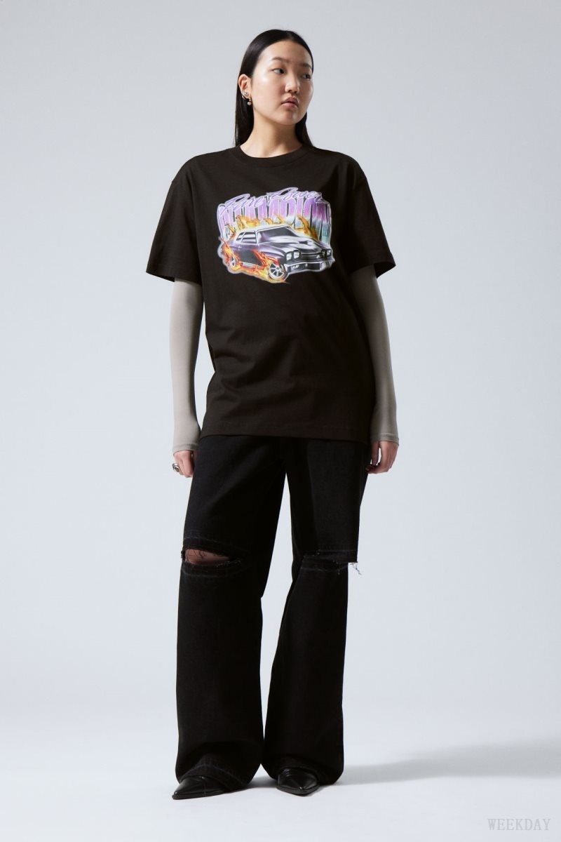 Weekday Oversized Graphic Printed T-shirt Pure Power Champion | AGAS8815