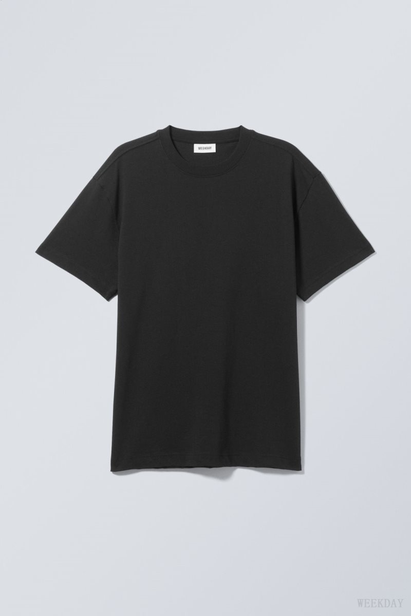 Weekday Oversized Graphic Printed T-shirt Black | UCSZ1309