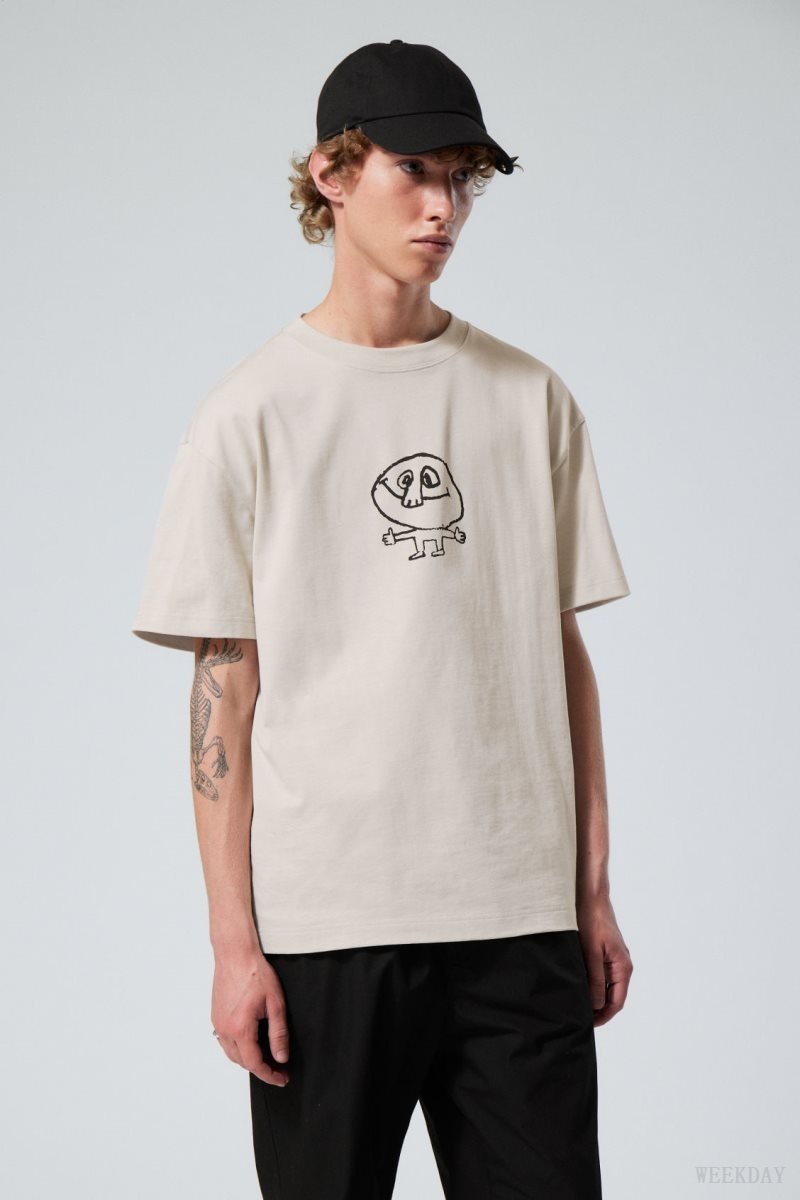 Weekday Oversized Graphic Printed T-shirt Little Guy | SHXS5942