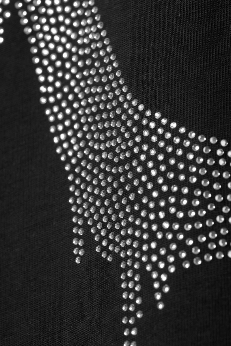 Weekday Oversized Graphic Printed T-shirt Drippy Rhinestone Smiley | AMPT1674