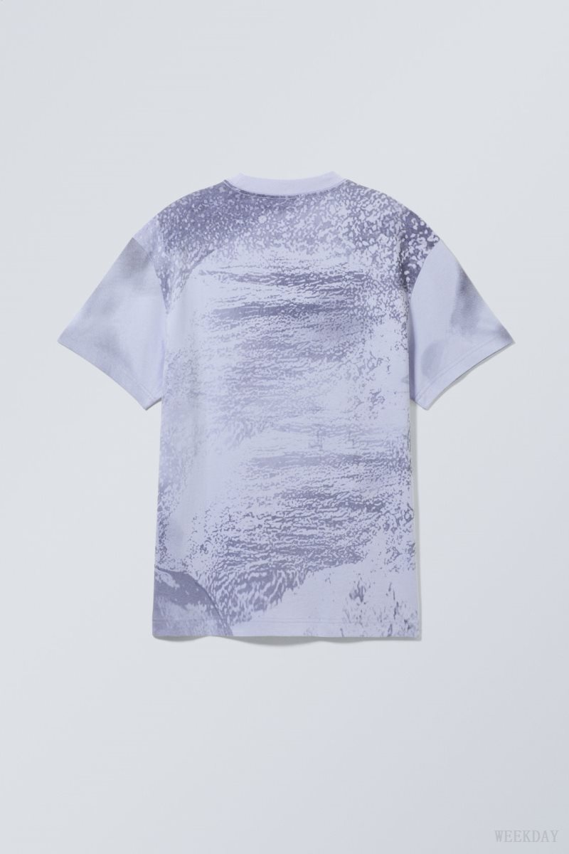 Weekday Oversized Graphic Printed T-shirt Jumping Dolphins | RUYA3970