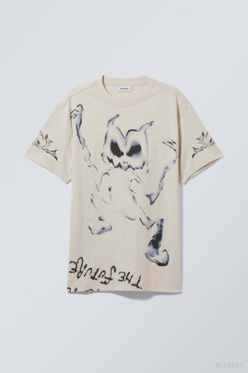 Weekday Oversized Graphic Printed T-shirt Dancing Monster | KWPA2892