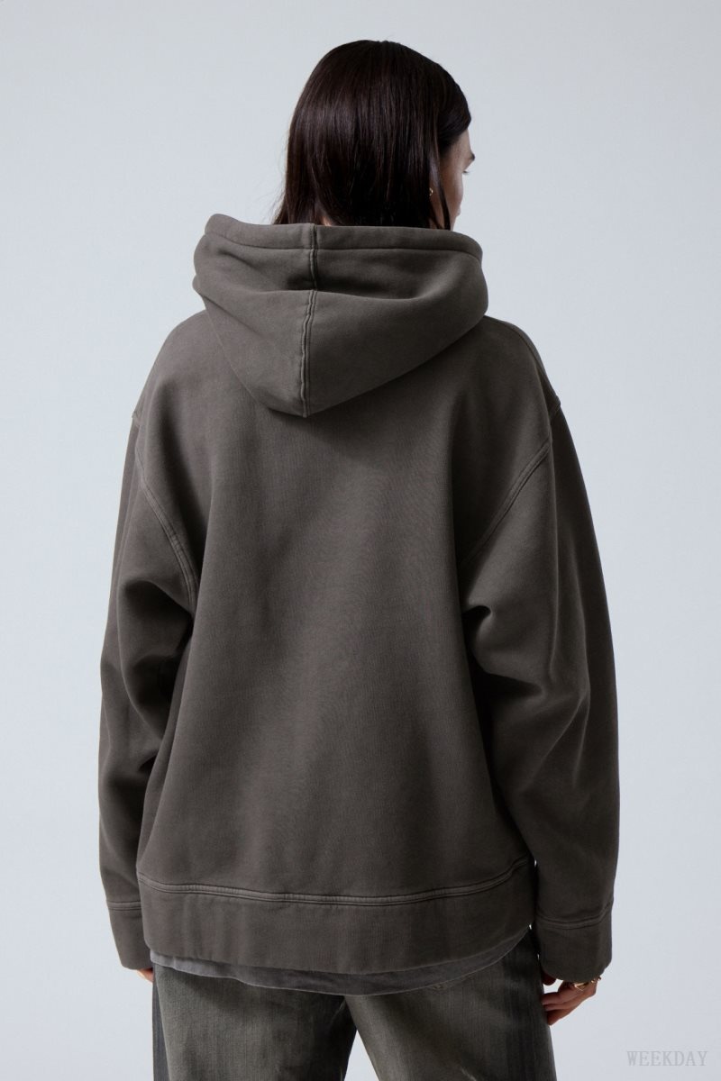 Weekday Oversized Heavyweight Hoodie Black | FCPO6558