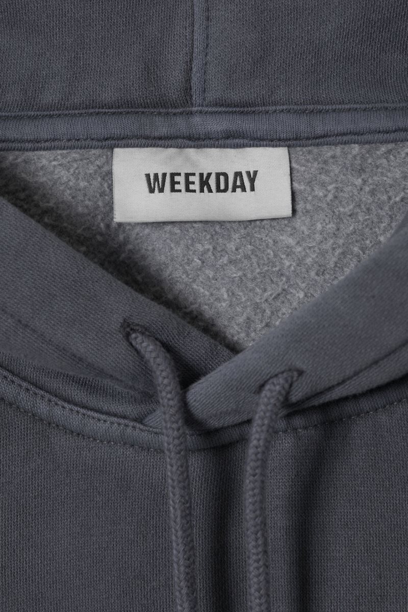 Weekday Oversized Heavyweight Hoodie Dark Blue | SXNQ9889