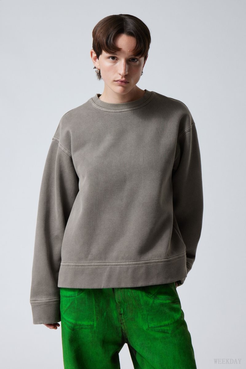 Weekday Oversized Heavyweight Sweatshirt Grey | XVGJ6420