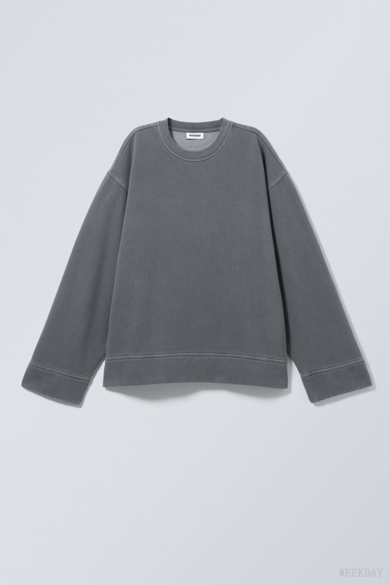 Weekday Oversized Heavyweight Sweatshirt Grey | BRNT3806