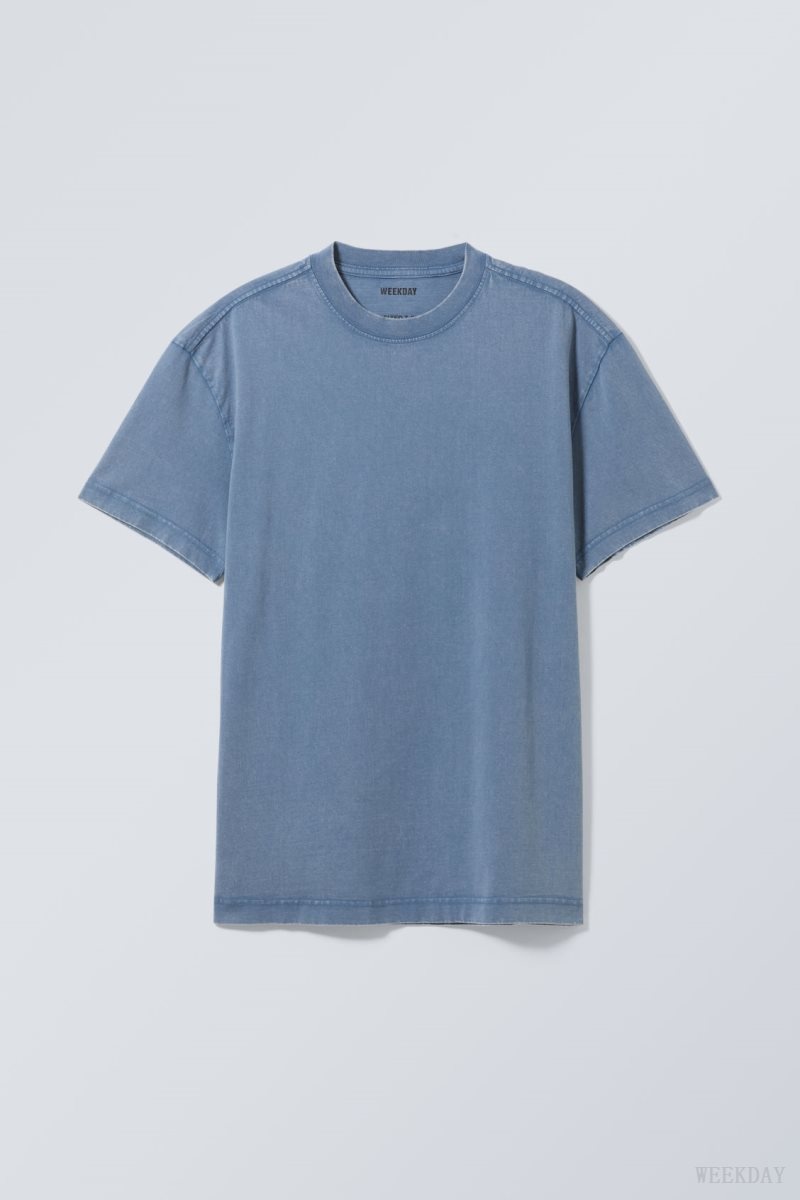 Weekday Oversized Heavyweight T-shirt Blue | PNGW1264