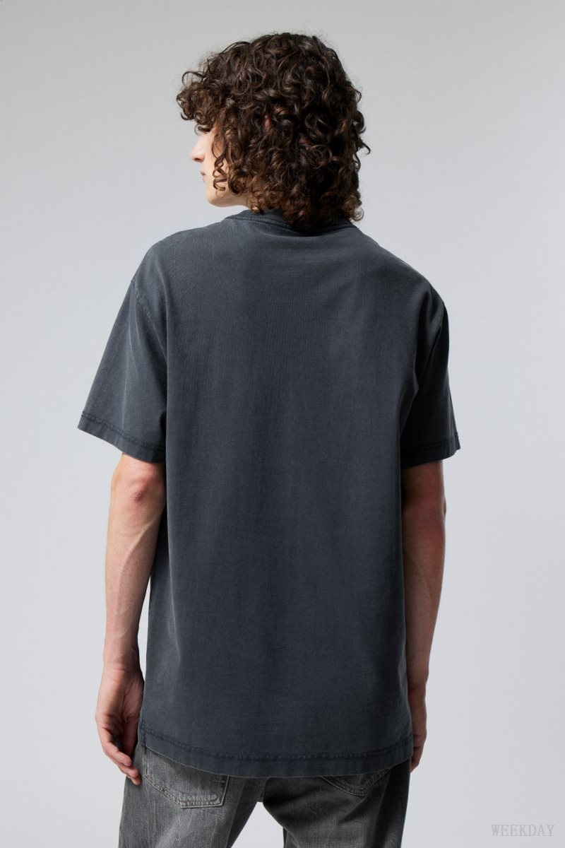 Weekday Oversized Heavyweight T-shirt Dark Blue | IASV4764